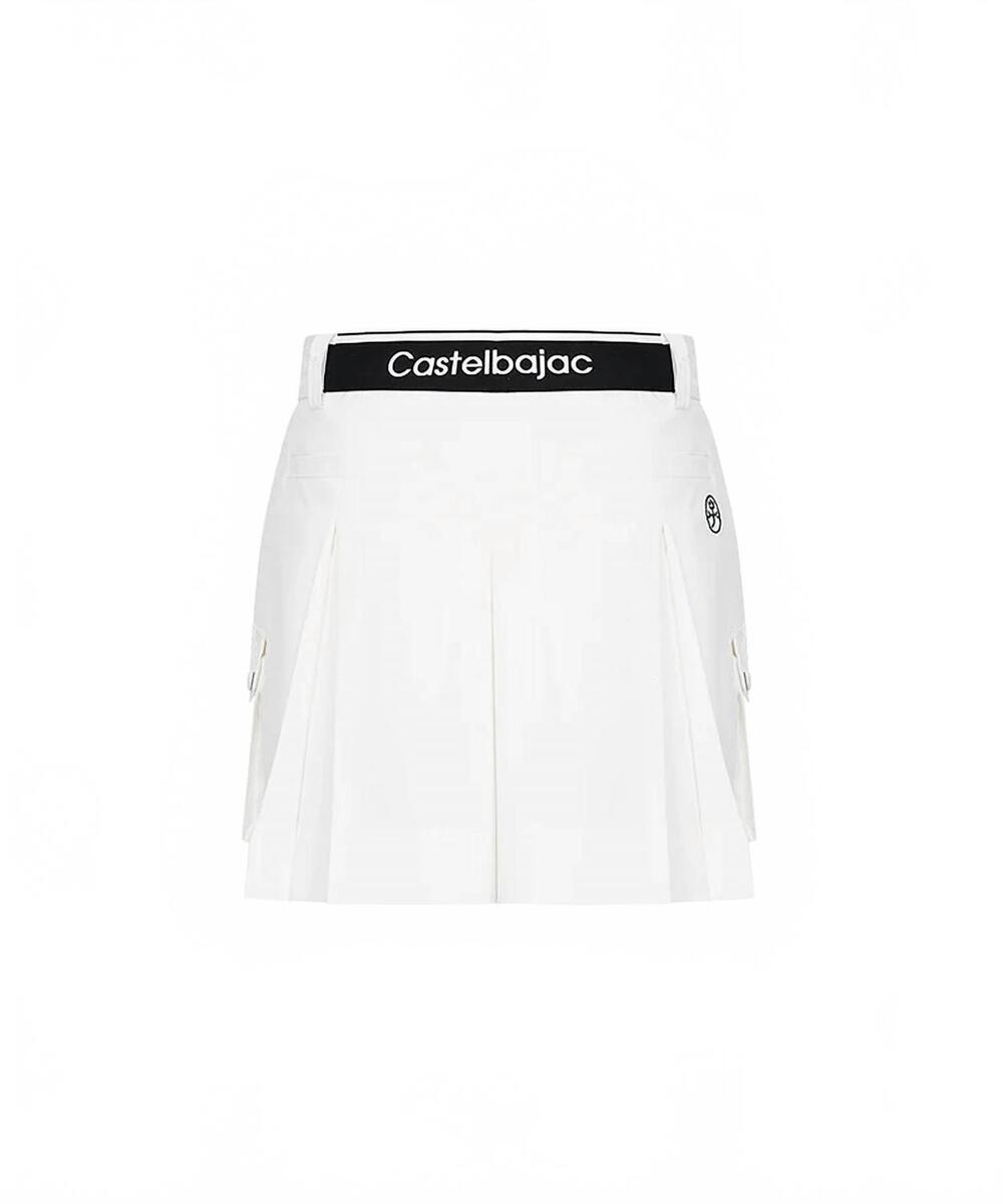 NEW CASTELBAJAC women's outpocket culotte skort in white